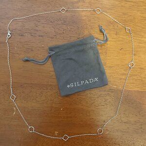 LONG Silpada Sterling Necklace - 33" RARE Station Necklace .925